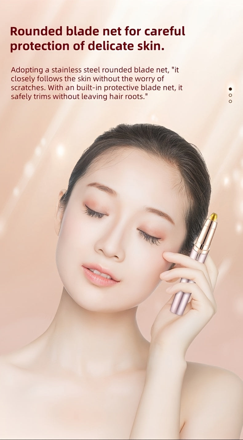 Electric Eyebrow Trimmer, Automatic, USB Charging, Rechargeable Lithium Battery 60mAh, Unscented, Abs Material, with Eyebrow Knife and Shaper (or Blade) for Women, Unisex Body Hair Remover